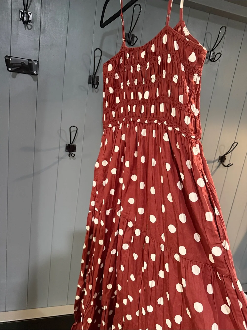 GAP Brown Polka Dot Tiered Maxi Dress - Picture 5 of 5